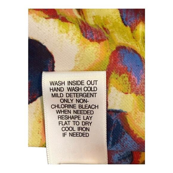 Simply Vera Vera Wang Women's Short Sleeve Blouse Large Multicolor Abstract - Picture 8 of 8